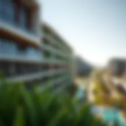 A panoramic view of Al Warqa showcasing its modern architecture and green spaces