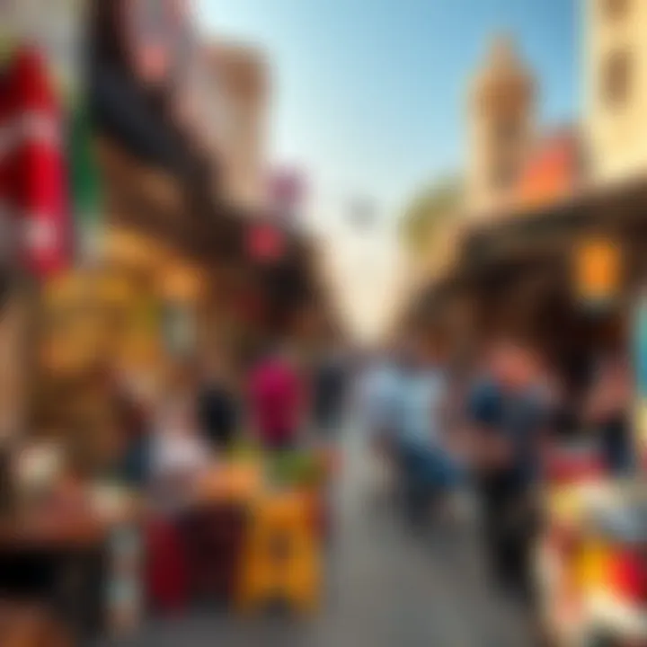 Local market scene in بني ياس شرق bustling with activity