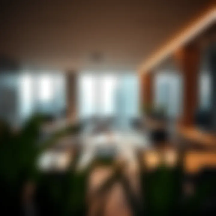 Interior workspace layout featuring modern amenities in Bay Square Building Thirteen