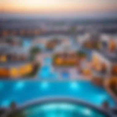 Panoramic View of Blue Bells Luxury Properties Panoramic view of Blue Bells luxury properties in Dubai