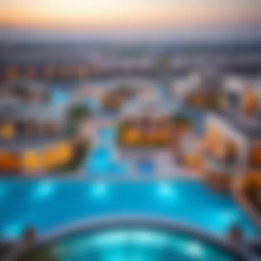 Panoramic View of Blue Bells Luxury Properties Panoramic view of Blue Bells luxury properties in Dubai