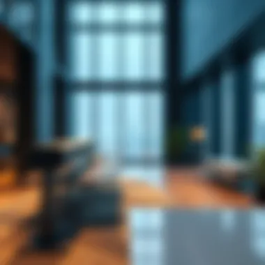 Contemporary Workspace in Blue Tower Modern workspace inside Blue Tower