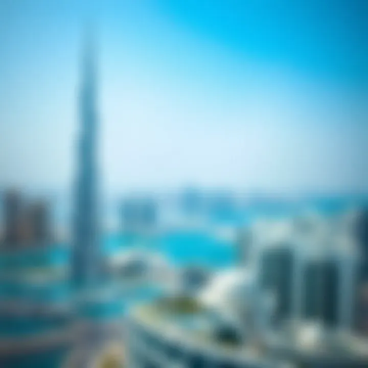 Panoramic view of برج الثريا الخان in Dubai skyline
