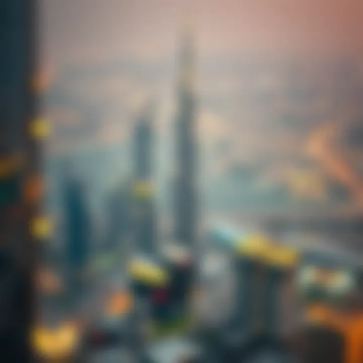 Burj Sabah in the Dubai Skyline Aerial view showcasing Burj Sabah's impact on Dubai skyline