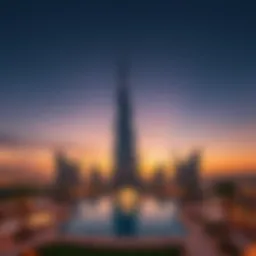 Stunning view of Burj Sabah at sunset