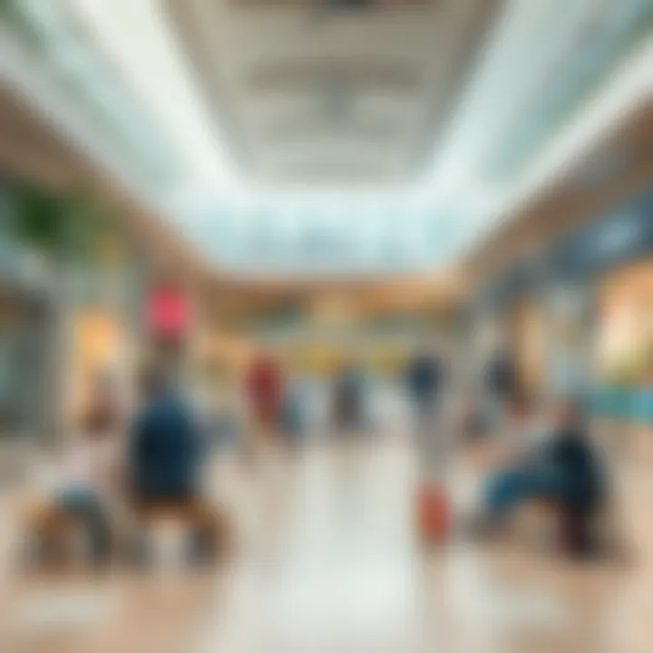 Community gathering space in Burjuman Spinneys with families enjoying leisure activities