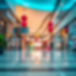 Vibrant retail scenery at Burjuman Spinneys showcasing various storefronts