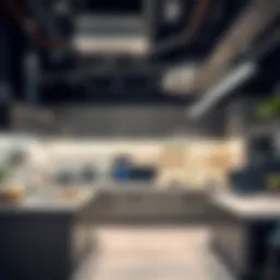 Modern cloud kitchen setup showcasing innovative equipment