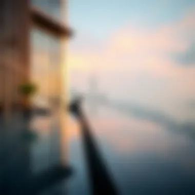Infinity Pool at Clover Bay Tower Infinity pool atop Clover Bay Tower with skyline view