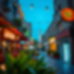 Vibrant street scene showcasing the diverse restaurants in Al Karama