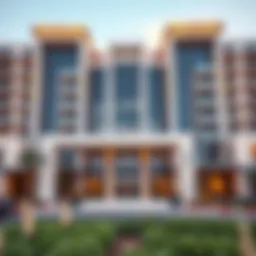 Facade of Damac Ghalia showcasing modern architectural design