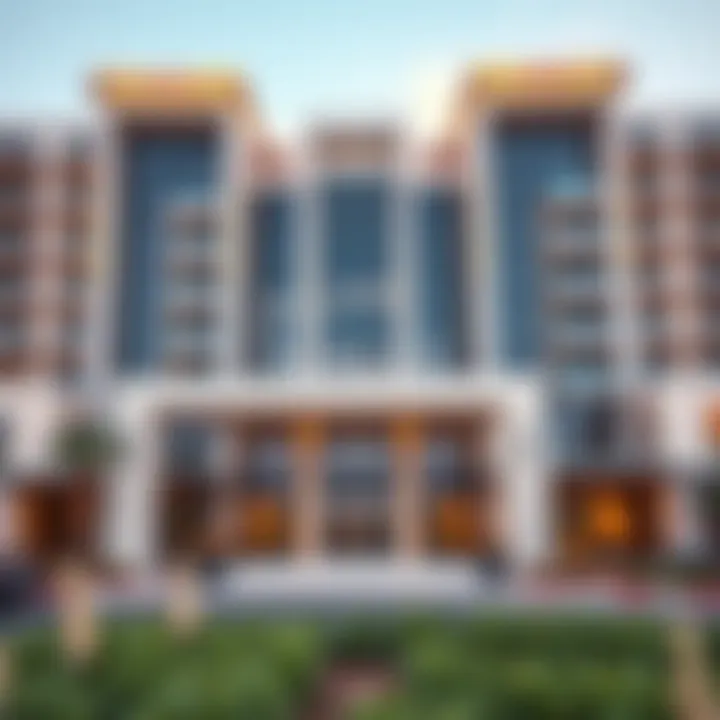 Modern Architectural Design of Damac Ghalia Facade of Damac Ghalia showcasing modern architectural design