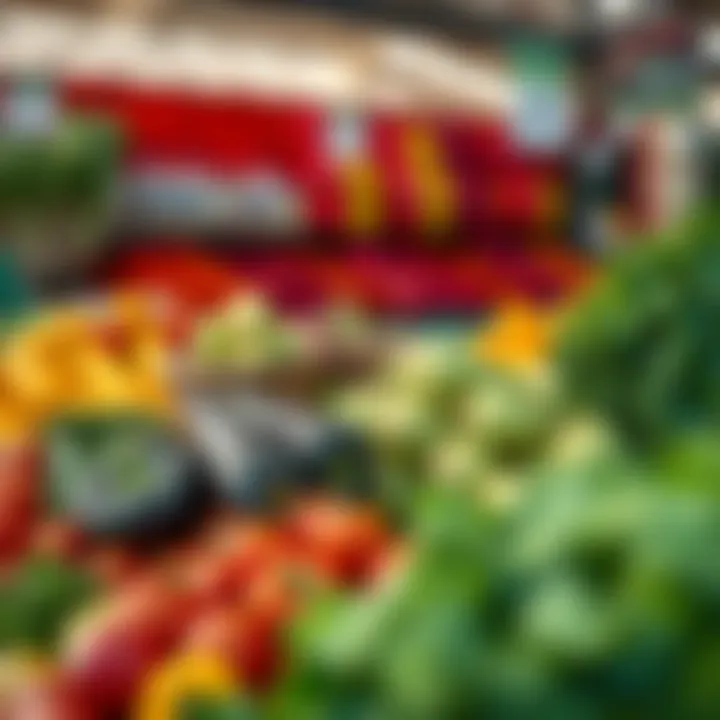 Vibrant fruits and vegetables reflecting local agriculture