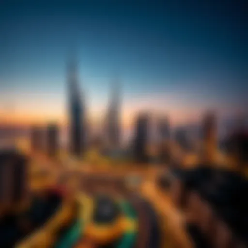 Stunning Dubai Skyline After Sunset Breathtaking view of the Dubai skyline at night