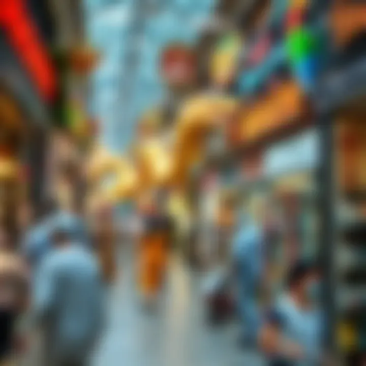 Shopping Experience at Dubai Dragon Mart A bustling scene capturing the diverse shopping experience at Dragon Mart