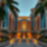 Exterior view of Dubai Parks Hotel showcasing its architectural brilliance