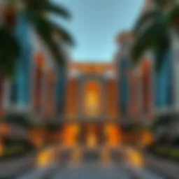 Exterior view of Dubai Parks Hotel showcasing its architectural brilliance