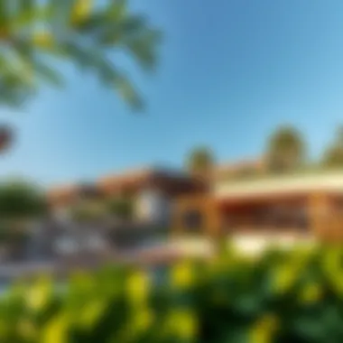 Modern amenities and lush green spaces within Falcon Island's residential areas