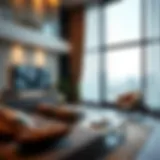 Luxurious living room in First Central Suites