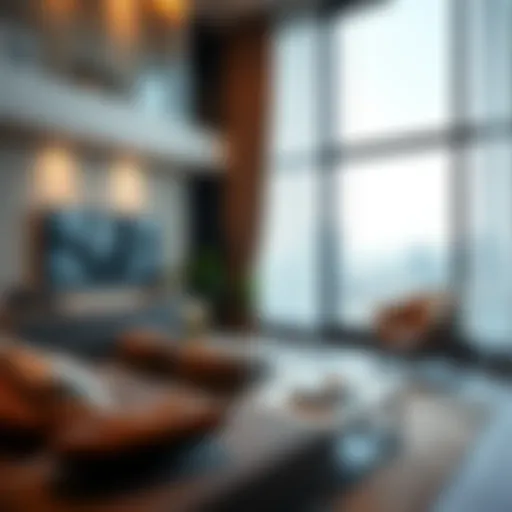 Luxurious living room in First Central Suites