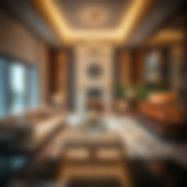 Luxurious interior design of a residential unit in Forte Emaar featuring elegant furnishings and upscale amenities.