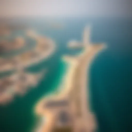 Aerial view showcasing the stunning coastline of Jebel Ali