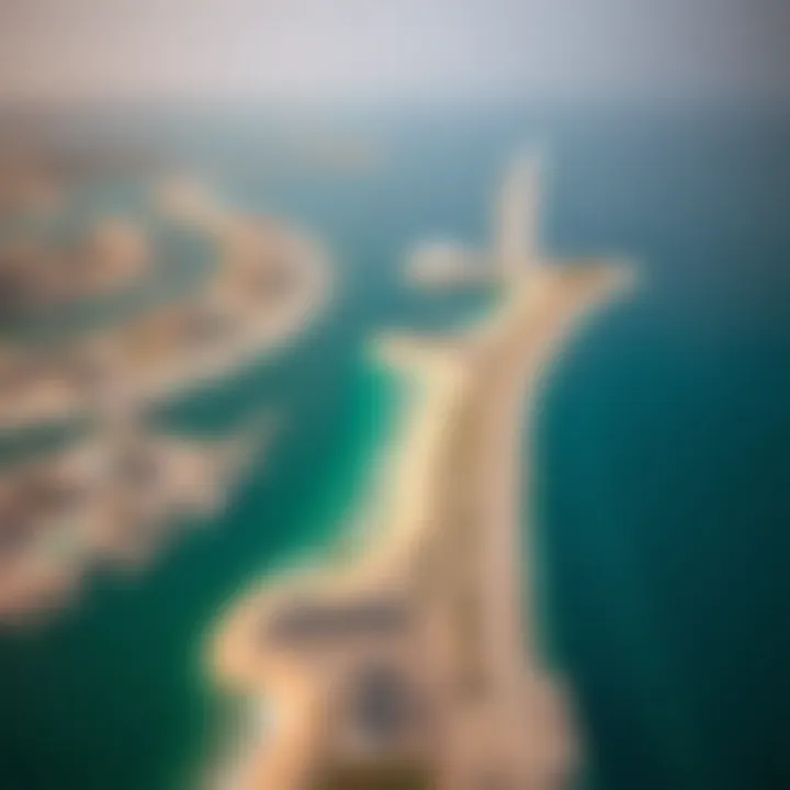 Aerial view showcasing the stunning coastline of Jebel Ali