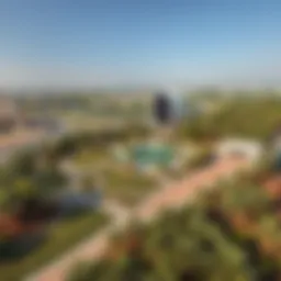 Aerial view of Khalifa Park showcasing its lush greenery and recreational areas