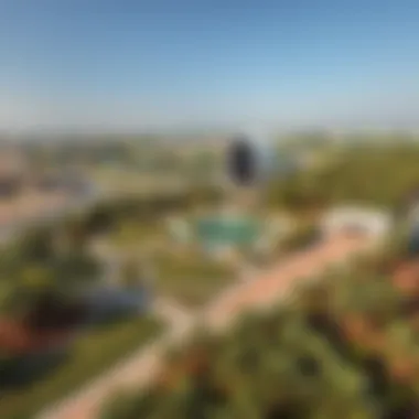 Aerial view of Khalifa Park showcasing its lush greenery and recreational areas