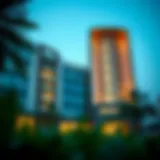 Modern architecture of a real estate office in Dubai