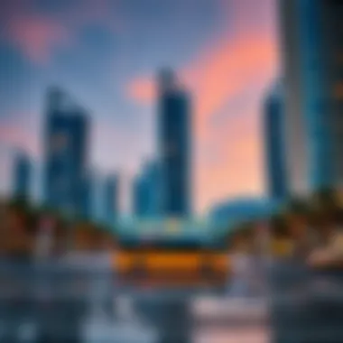 A reflective view of Moza Plaza at dusk, highlighting its investment potential