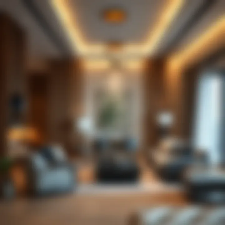 Stylish modern living room interior in a Dubai apartment