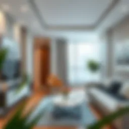 Modern one-bedroom apartment interior in Dubai