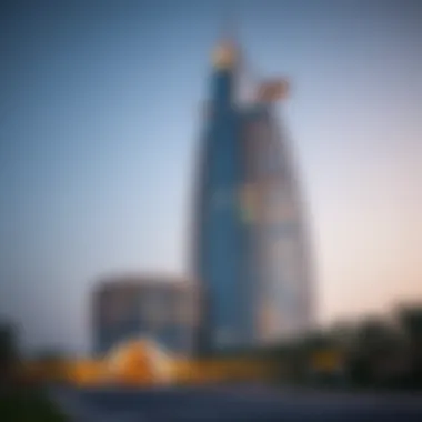 Exterior view of Palm Tower showcasing its unique architectural design