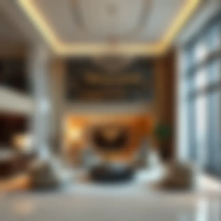 Interior of a lavish apartment in Palm Tower highlighting upscale living