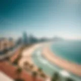 Stunning View of Plage Jumeirah and Dubai Skyline Panoramic view of Plage Jumeirah showcasing the pristine beach and skyline