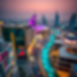 Aerial view of السركال افنيو showcasing its vibrant art spaces