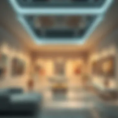 Interior of a contemporary art gallery in السركال افنيو