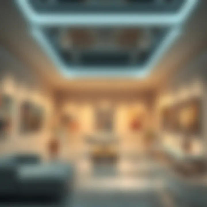 Interior of a contemporary art gallery in السركال افنيو