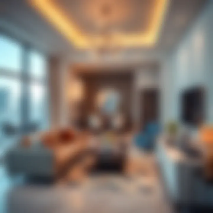 A stylish interior of a luxury apartment in Dubai