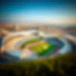 A panoramic view of Dubai Sports City showcasing modern sports facilities
