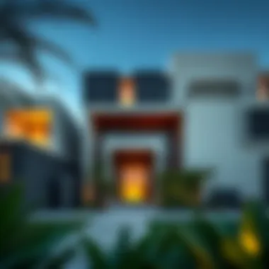 Exterior architecture of Tameem House showcasing modern design elements