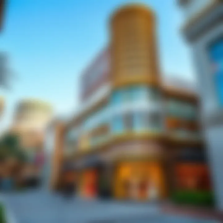 High-end shopping district showcasing designer boutiques