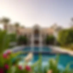 Luxurious villa in Dubai surrounded by lush greenery