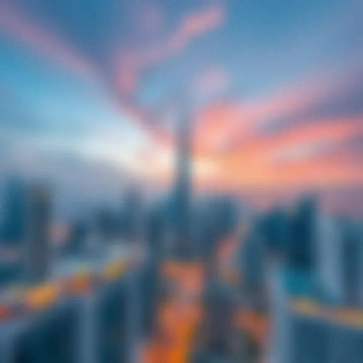Aerial view of Dubai Marina skyline
