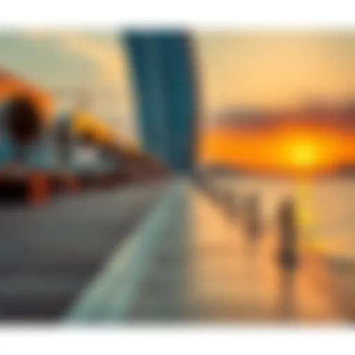 Stunning view of Dubai's Boardwalk at sunset