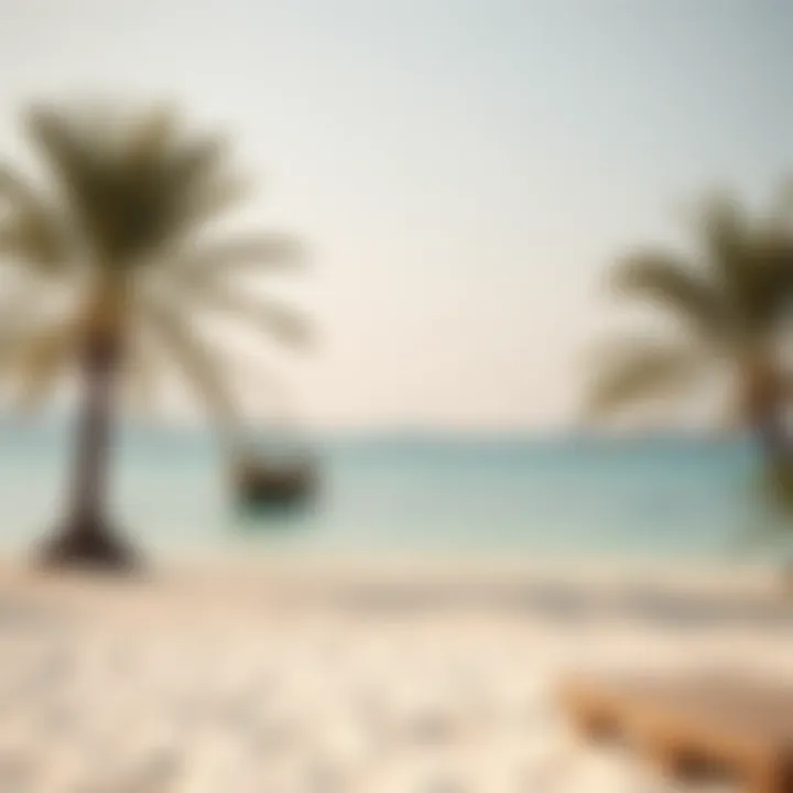 Tranquil Beach Escape Serene beach scene highlighting the crystal-clear waters and soft sands of a coastal island