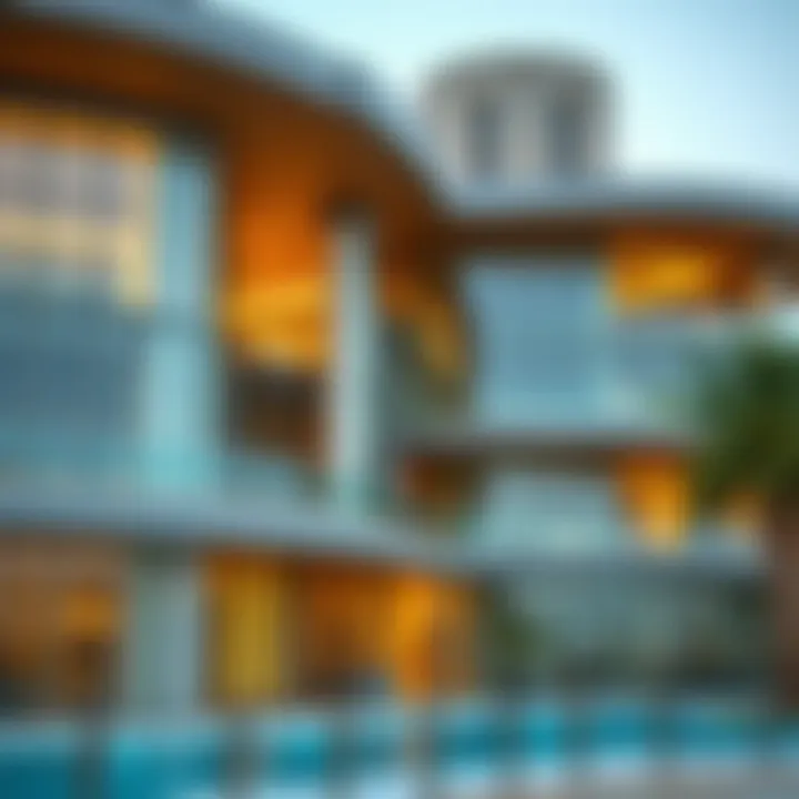 Architectural details showcasing the modern design of the Liwa Building