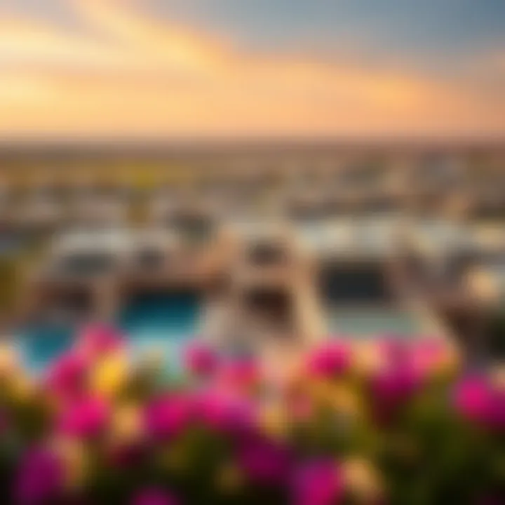 Panoramic view of the vibrant community surrounding Damac Fendi Villas