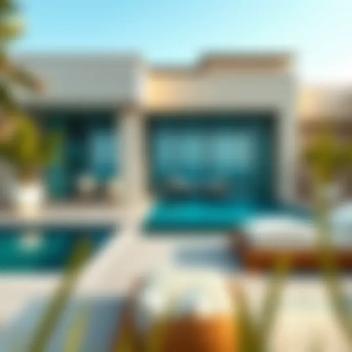 Elegant architectural design of a private pool property